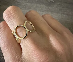 Revolve Gold Plated Ring 7 Open Loop thumbnail 1
