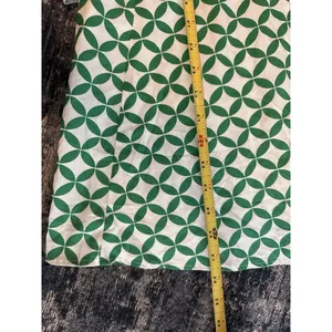Boden Shirt Dress Long Sleeve Button Up Cotton Green/White Geometric Size 6R thumbnail 10