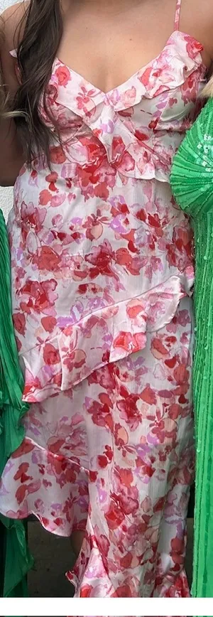 Pink/Orange Floral Dress thumbnail 2