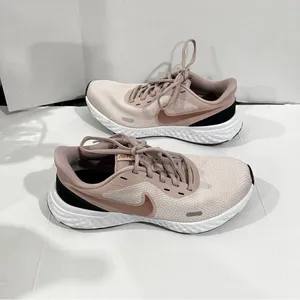 Nike Running Revolution 5 Pink Blush Gold Sneakers Size 6.5 Slip-On Lightweight thumbnail 3