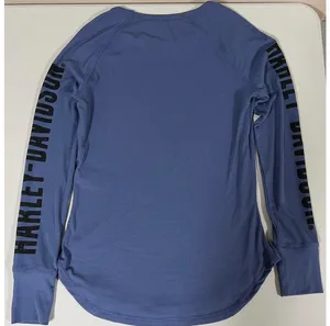 Harley Davidson Blue Periwinkle Logo Graphic Long Sleeve T-Shirt Top Tee Size S 🏍️✨ thumbnail 5
