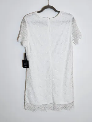 Lulus White Lace Mini Shift Dress NWT Size Large thumbnail 5