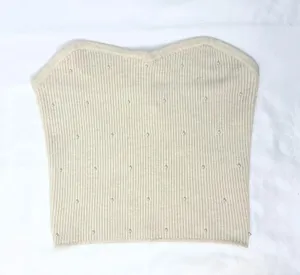 NWOT Aerie Pearl Ribbed Sweater Tube Top - Heather Frost - XL thumbnail 8