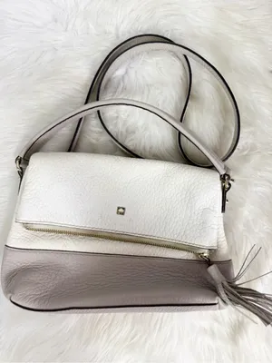 Kate Spade Southport Avenue Maria Crossbody Leather Bag Ivory Taupe thumbnail 1