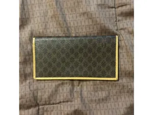 vintage Celine Macadam canvas long bifold wallet with leather trim. thumbnail 2