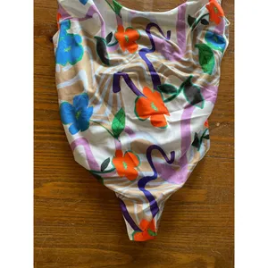 NWT ASOS Design Scoop Back Sleek One-Piece Floral Swirl Print, sz 6 thumbnail 3