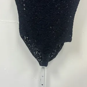 Vintage 90s Anne Klein II Black Floral Lace Sleeveless Bodysuit Vintage Small thumbnail 4
