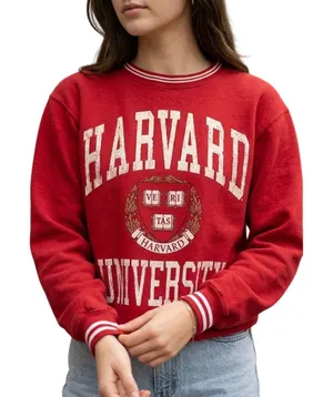 Harvard University Crimson Red Graphic Crewneck Sweatshirt Varsity Striped Large thumbnail 1