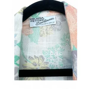 VINTAGE 80's | M | Floral Blazer Jacket Sport Coat Women Lightweight Linen thumbnail 3