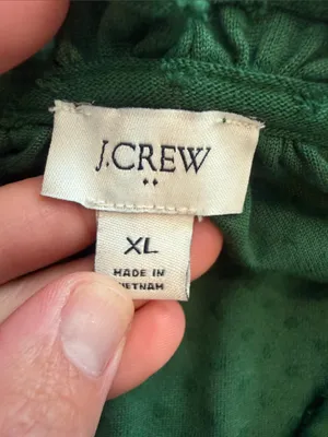 J. Crew Ruffled Dot Texture Sleeveless Top - Green Size XL - C58-026 thumbnail 2