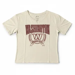 NFL Womens Graphic Tee Sz L Beige Washington Commanders Short Sleeve Football thumbnail 4