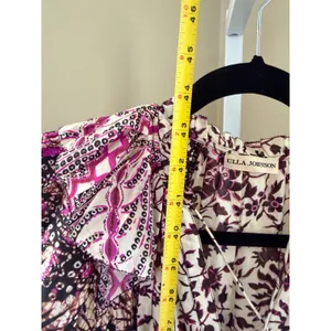 Ulla Johnson Asis Midi Dress Cotton Silk Batik Floral Tiered Purple Fuchsia 0 thumbnail 6