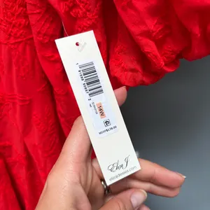 Eliza J Floral Embroidered Puff Sleeve Cotton Fit & Flare Dress in Red 14 thumbnail 11