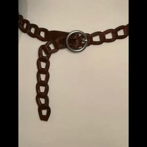 LOFT classic boho chic brown linked leather belt Size Large thumbnail 2