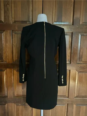White House Black Market Blazer Dress 2P Black Long Sleeve Gold Button NWT thumbnail 3