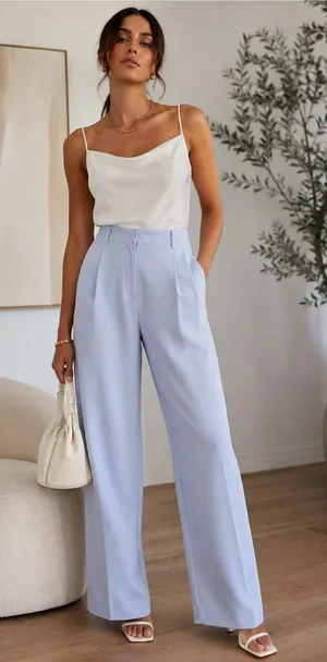 Good American Powder Purple High Rise Tailored Pants Size 8/29 NWT thumbnail 1