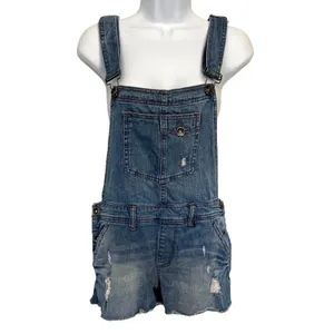 Empyre Cora Denim Y2K Jean Women Shortalls Sz 5 Grunge Indie Distressed Raw thumbnail 2