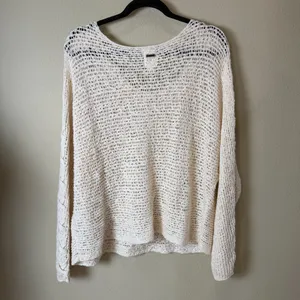 BILLABONG Lace Up Open Knit Crochet Style Sweater Top Size Large thumbnail 6
