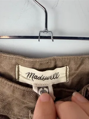 Madewell The Darted Barrel-Leg Jean in driftwood brown size 25 thumbnail 4