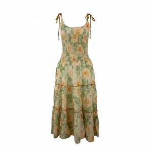 Free People NWT Green 100% Cotton Midi Dress Size XL Made In India thumbnail 3