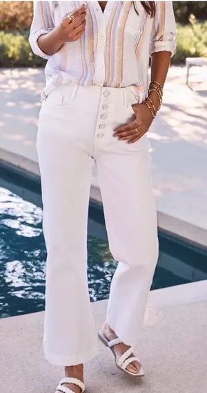 PAIGE Leenah Ankle White Women's Jeans thumbnail 1