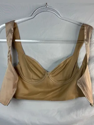 Gold Satin Bustier Corset Crop Top Y2K thumbnail 6