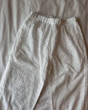 White eyelet pants thumbnail 2