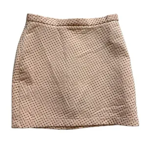 Womens Zara Trafaluc Peach Orange Black Polka Dot Stretchy Mini Skirt - Sz XS thumbnail 2
