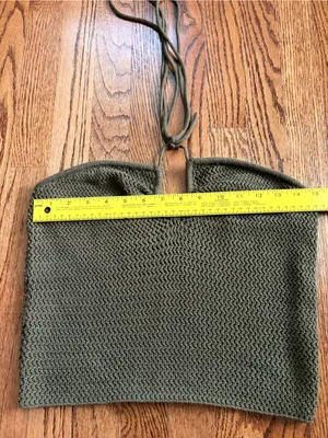 Reformation Suzanne Halter Sweater Tank Olive Oil Green Open Knit Keyhole Top L thumbnail 10