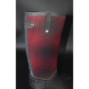 Woolrich Sebago Plaid Rain Boots Womens Red Black Buffalo Check Rubber Tall Sz10 thumbnail 2