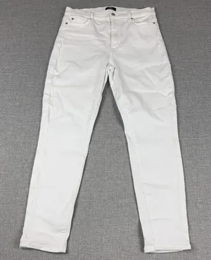 7 For All Mankind Jeans‎ Womens 31 White High Waist Ankle Skinny Denim 5-Pocket thumbnail 1