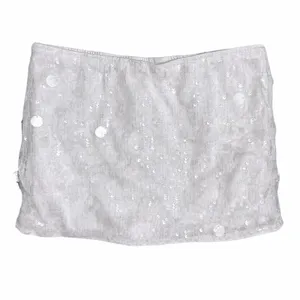 NWT MakeMeChic Womens White Sequin Mini Skirt Low Rise Y2K Micro‎ Skort Small thumbnail 5