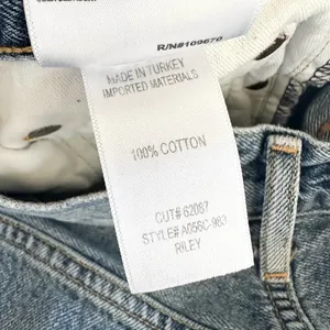 Riley High Rise Straight Crop Denim Jeans Button Fly In Frequency 27 thumbnail 14