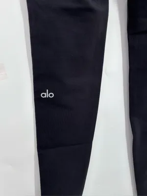 ALO Yoga Black Leggings with White Piping thumbnail 7