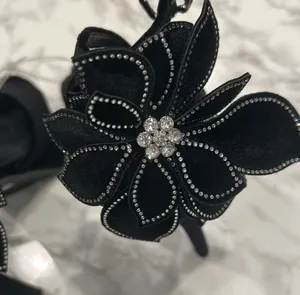 GIANNI BINI Karmello Velvet Flower Ankle Strap Black Platform Heels thumbnail 8
