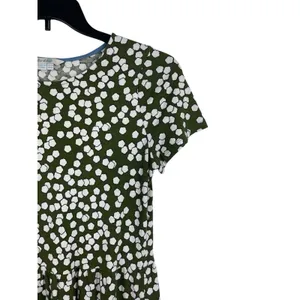 Boden Green White Floral Dress 8L Short Sleeve Fit & Flare Pockets Modal thumbnail 4