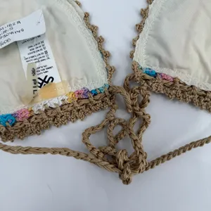 PILYQ PQ SWIM Bikini Top Size Small NWT Romance Crochet Triangle Halter Rainbow thumbnail 15