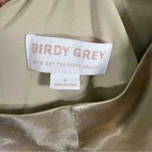 NWT Birdy Grey Kira Shiny Gold Bridesmaid Maxi Dress Medium thumbnail 5