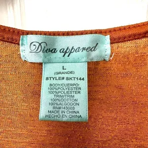 Diva Appeared orange short sleeve cut out top thumbnail 3