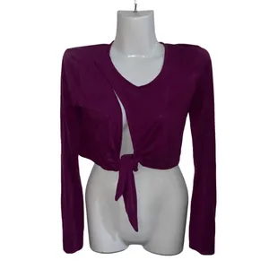 Urban Outfitters Elle Keyhole Flare Sleeve Magenta Wrap Blouse SZ S Y2K Festival thumbnail 5