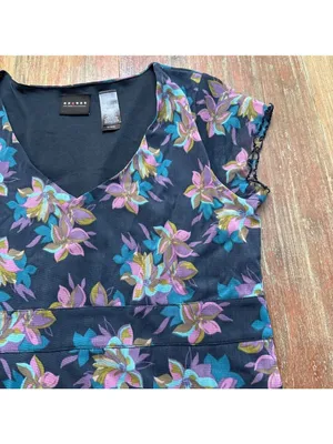 Axcess Liz Claiborne Y2K Floral Mesh Short Sleeve Tee Large thumbnail 3
