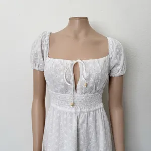 [Billy J] Tania White Eyelet Lace Puff Sleeve Square Neck Midi Dress NWT Size 16 thumbnail 4