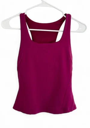 Lululemon Women's InStill Tank Top Magenta With Pads Size 2 W1DC2S Yoga Workout thumbnail 1