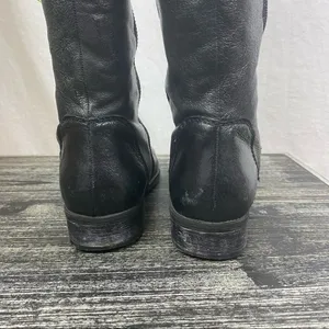 Steve Madden Black Leather Shawny Knee High Zip Up Riding Boots 7 thumbnail 3