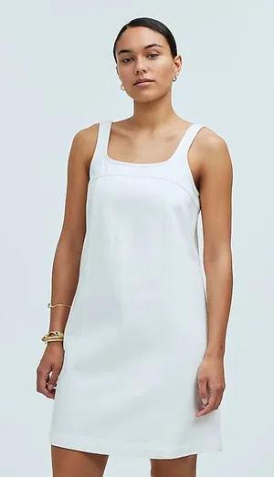 Madewell Denim A Line Minimalist Resort Sleeveless Mini Dress 00 NWT thumbnail 1