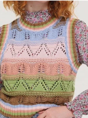 Zara Crochet Boho Knit Cropped Sweater Vest thumbnail 2