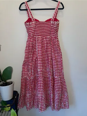 NWT Anthropologie Sleeveless Sweetheart Gingham Midi Dress thumbnail 7