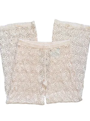 NWT Shade & Shore Crochet Cover Up Pants Set Boho Beach Vacation Medium thumbnail 4
