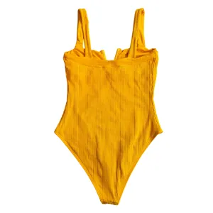 L*Space Cha Cha One Piece Swimsuit Women 8 Yellow Ribbed Beach Resortwear Luxury thumbnail 6