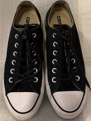 Converse Black and White Low-Top Canvas Sneakers thumbnail 1